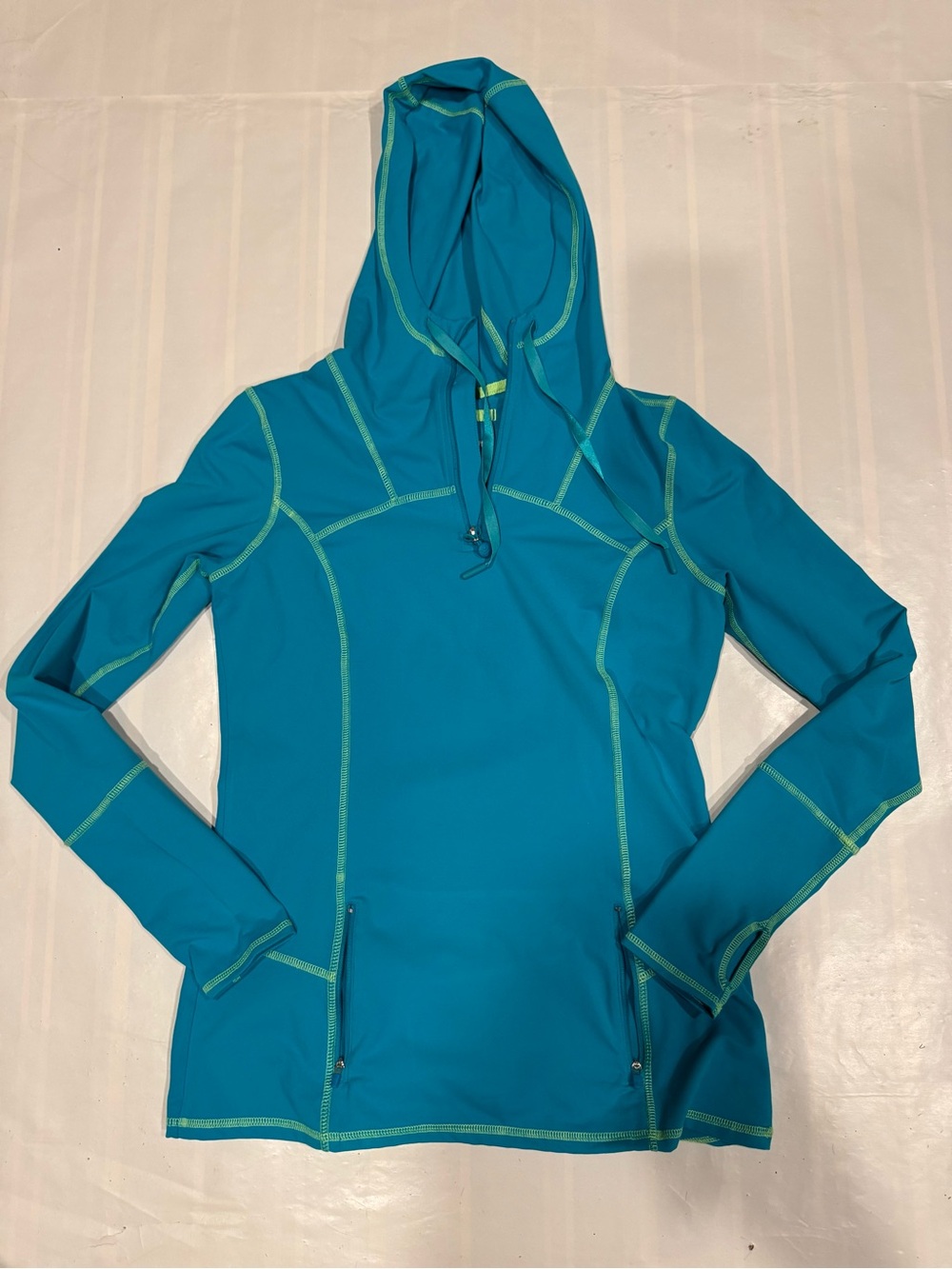 Women's Kirkland  Athletic 1/4 Zip-up Hoodie Jacket - Teal - Small